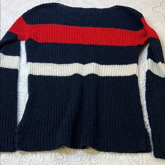 Lauren Ralph Lauren Striped Linen Long Sleeve Knit Crewneck Sweater - Women’s M - Picture 4 of 7